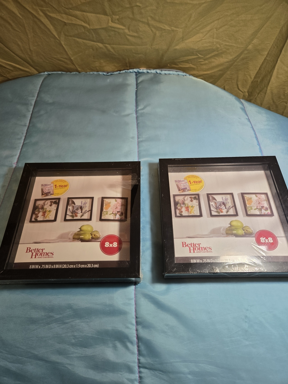 Better Homes and Gardens 8x8 Black Framed Shadow Box Display Case Set Of 2 New
